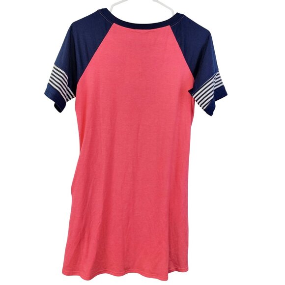 Camisa Mini Shirt Dress Women Small Pink Blue A-line New with Tags Spring Casual - Picture 3 of 10